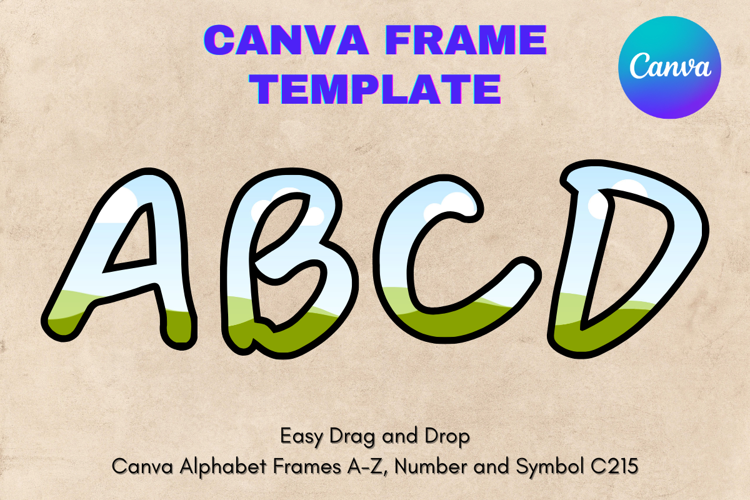 Canva Letters Frame Alphabet Template Font Add Photo_C215