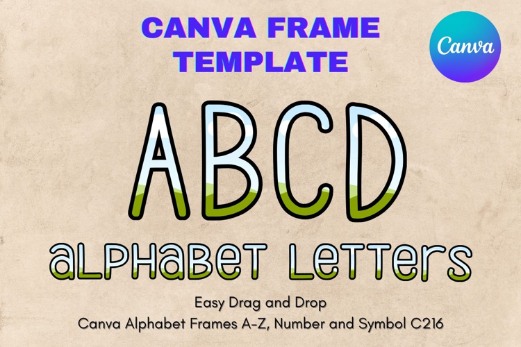 Canva Letters Frame Alphabet Template Font Add Photo_C216