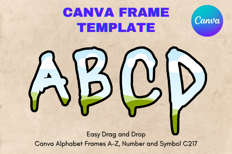 Canva Letters Frame Alphabet Template Font Add Photo_C217