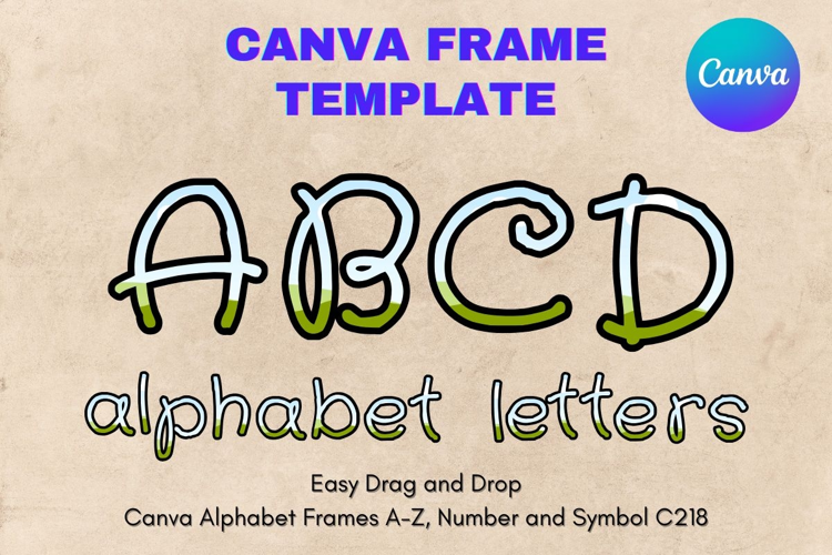 Canva Letters Frame Alphabet Template Font Add Photo_C218