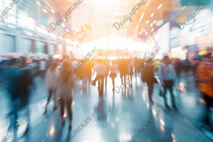 Business People in Blurred Motion Background Wallpaper