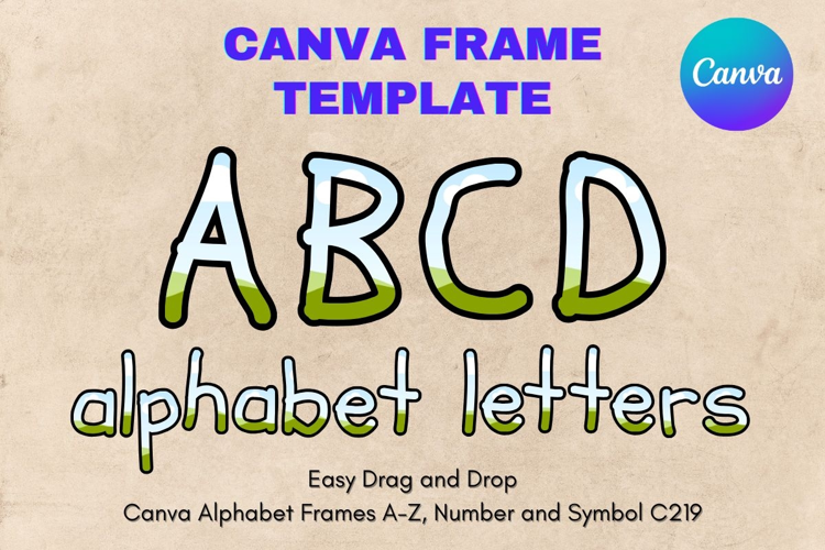 Canva Letters Frame Alphabet Template Font Add Photo_C219