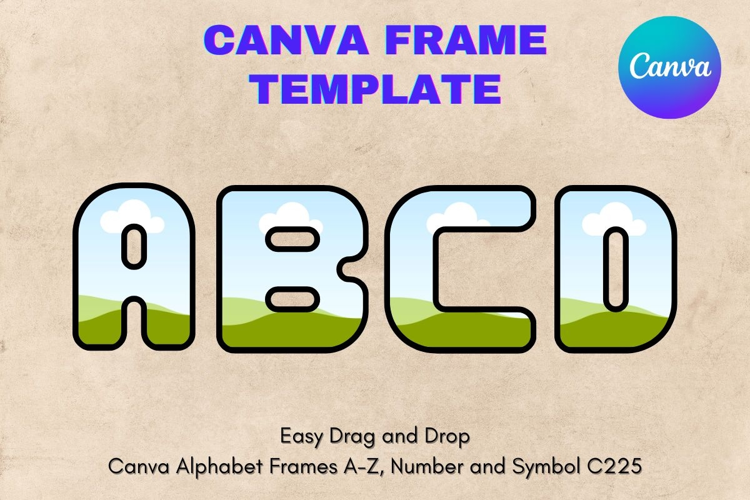 Canva Letters Frame Alphabet Template Font Add Photo_C225