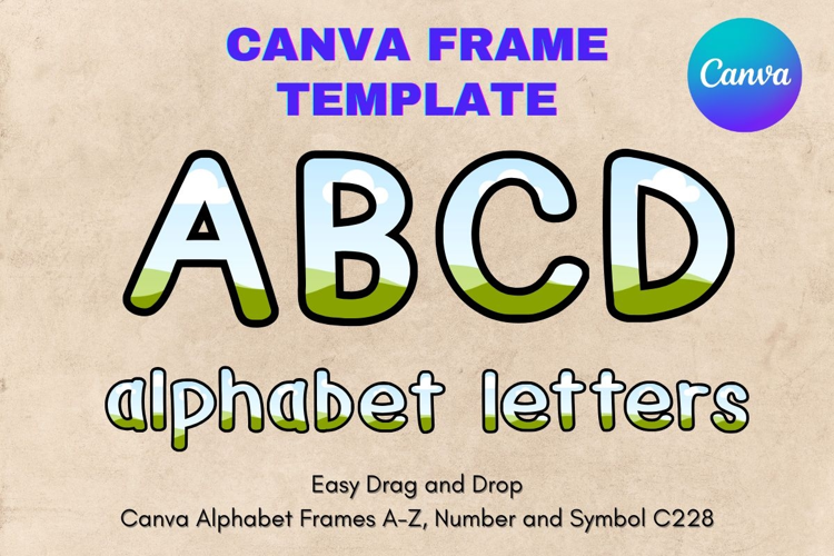 Canva Letters Frame Alphabet Template Font Add Photo_C228