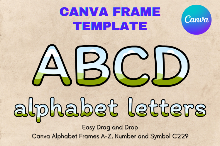 Canva Letters Frame Alphabet Template Font Add Photo_C229