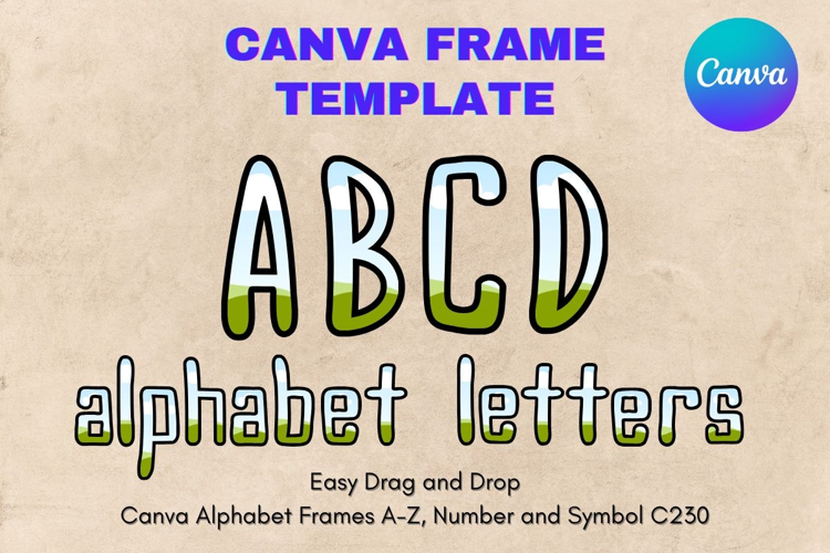 Canva Letters Frame Alphabet Template Font Add Photo_C230
