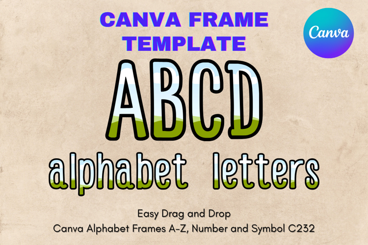 Canva Letters Frame Alphabet Template Font Add Photo_C232