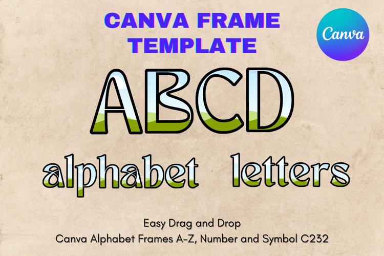 Canva Letters Frame Alphabet Template Font Add Photo_C233