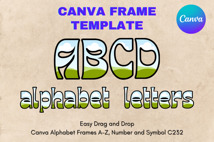 Canva Letters Frame Alphabet Template Font Add Photo_C236