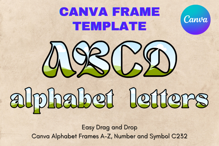 Canva Letters Frame Alphabet Template Font Add Photo_C237