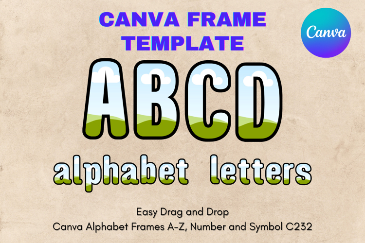 Canva Letters Frame Alphabet Template Font Add Photo_C238