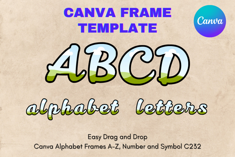Canva Letters Frame Alphabet Template Font Add Photo_C239