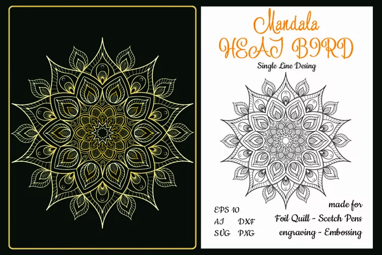 Mandala heat bird SVG