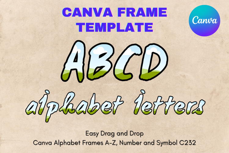Canva Letters Frame Alphabet Template Font Add Photo_C242