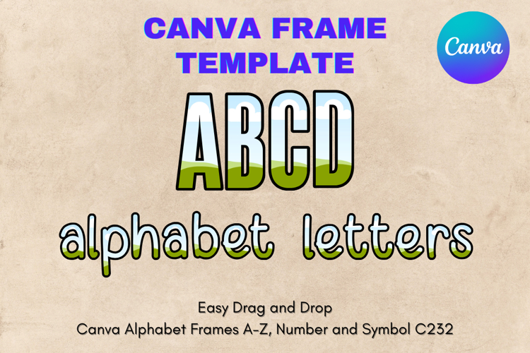 Canva Letters Frame Alphabet Template Font Add Photo_C243