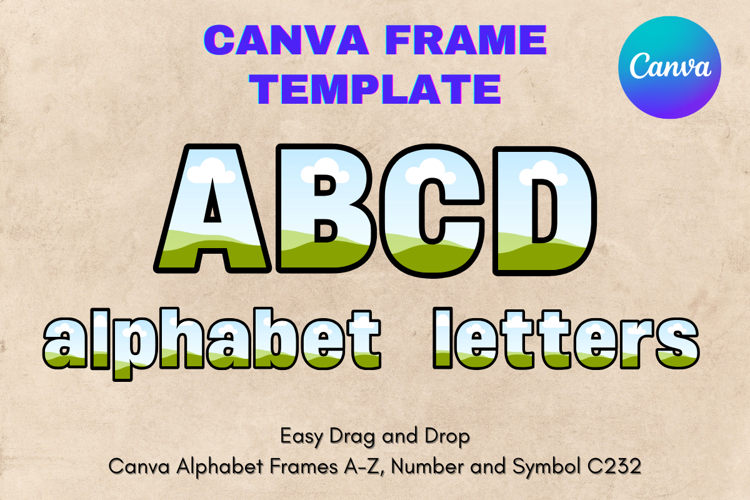 Canva Letters Frame Alphabet Template Font Add Photo_C244