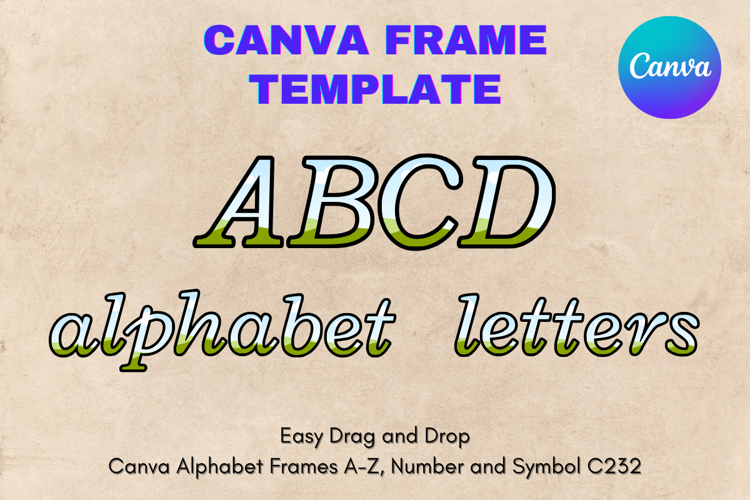 Canva Letters Frame Alphabet Template Font Add Photo_C247