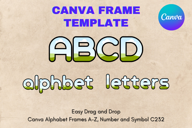Canva Letters Frame Alphabet Template Font Add Photo_C249