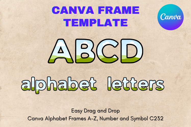 Canva Letters Frame Alphabet Template Font Add Photo_C253