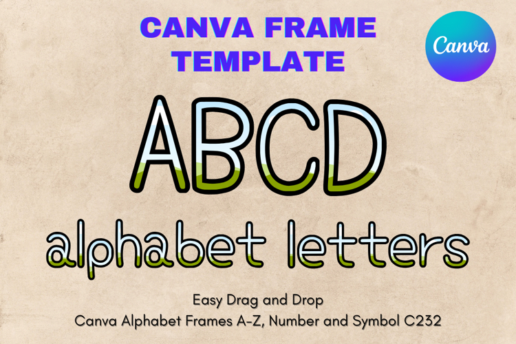Canva Letters Frame Alphabet Template Font Add Photo_C254