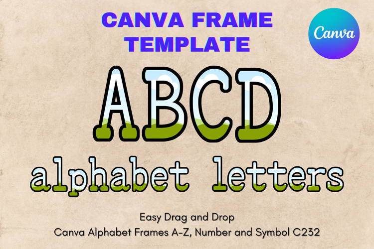 Canva Letters Frame Alphabet Template Font Add Photo_C255