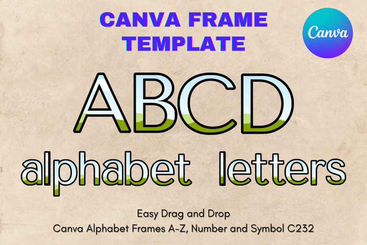 Canva Letters Frame Alphabet Template Font Add Photo_C257