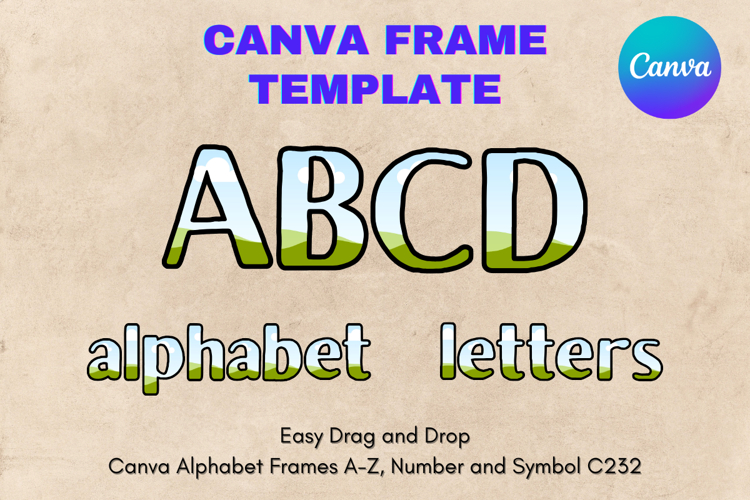Canva Letters Frame Alphabet Template Font Add Photo_C259