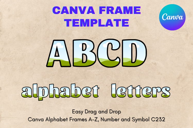Canva Letters Frame Alphabet Template Font Add Photo_C263