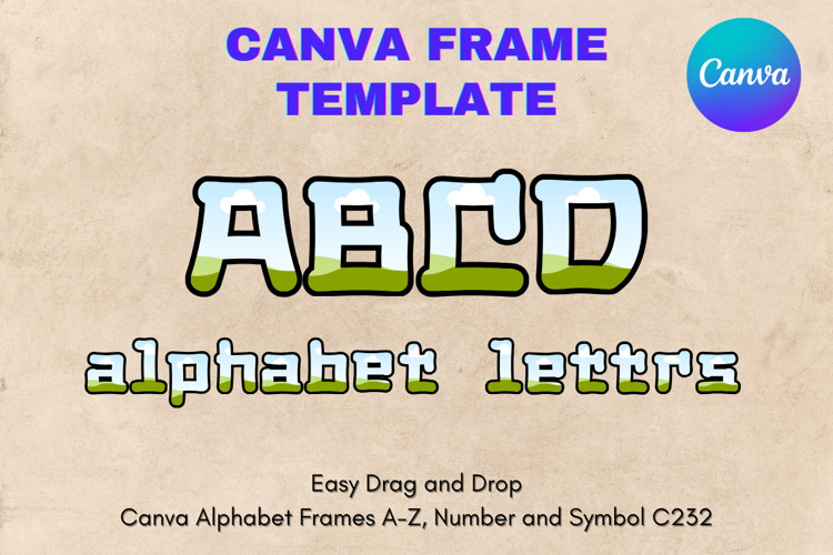 Canva Letters Frame Alphabet Template Font Add Photo_C267