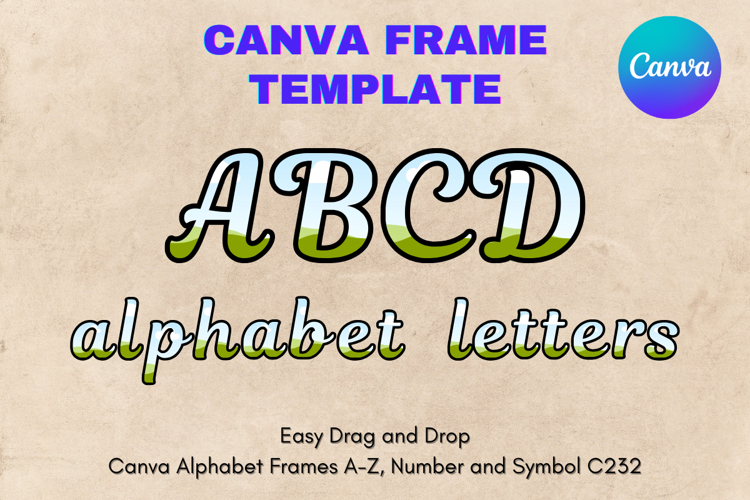Canva Letters Frame Alphabet Template Font Add Photo_C269