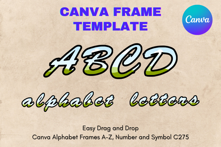 Canva Letters Frame Alphabet Template Font Add Photo_C75