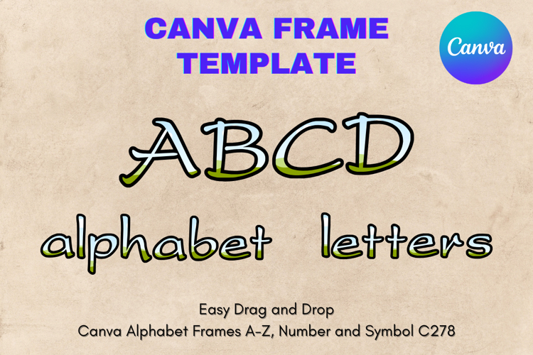 Canva Letters Frame Alphabet Template Font Add Photo_C78