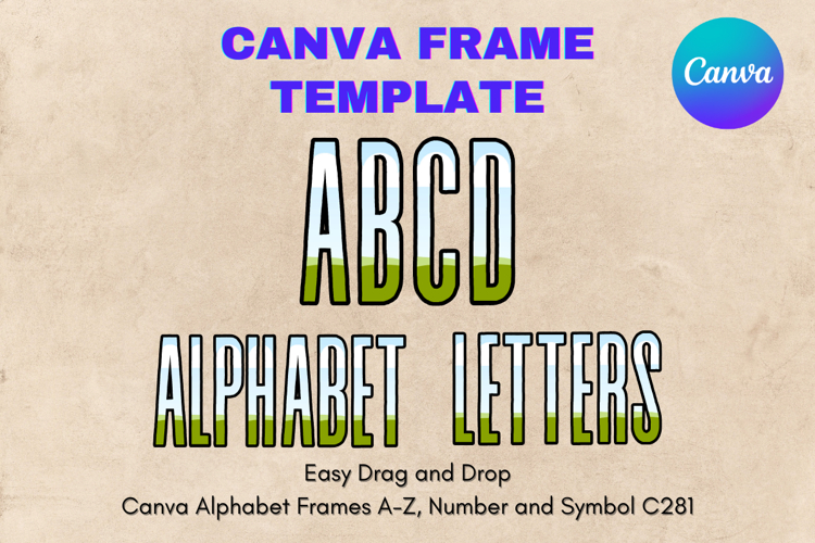 Canva Letters Frame Alphabet Template Font Add Photo_C81