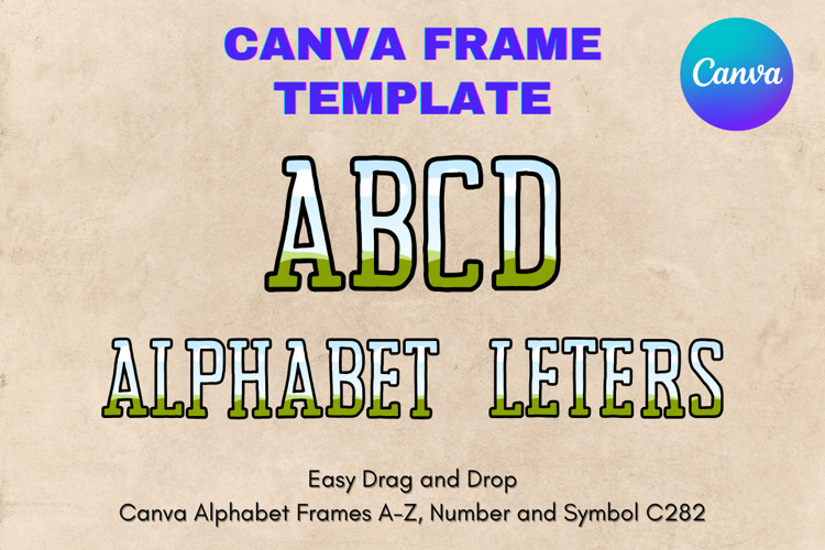 Canva Letters Frame Alphabet Template Font Add Photo_C82