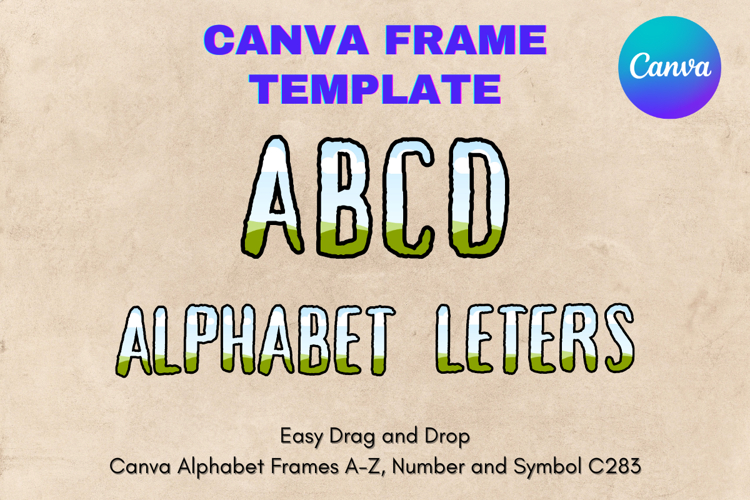 Canva Letters Frame Alphabet Template Font Add Photo_C83