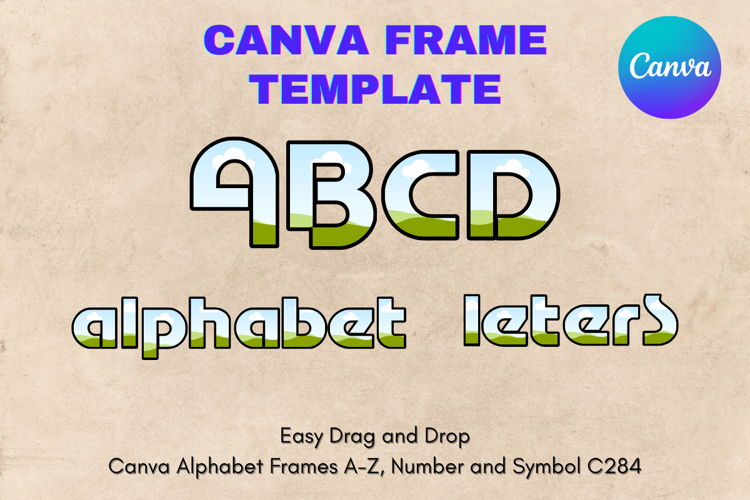 Canva Letters Frame Alphabet Template Font Add Photo_C84