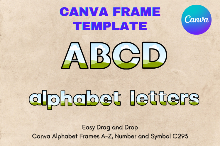 Canva Letters Frame Alphabet Template Font Add Photo_C293