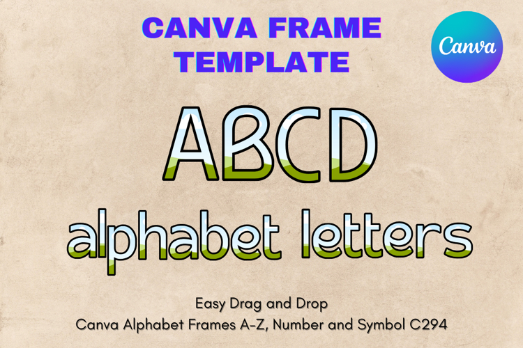 Canva Letters Frame Alphabet Template Font Add Photo_C294