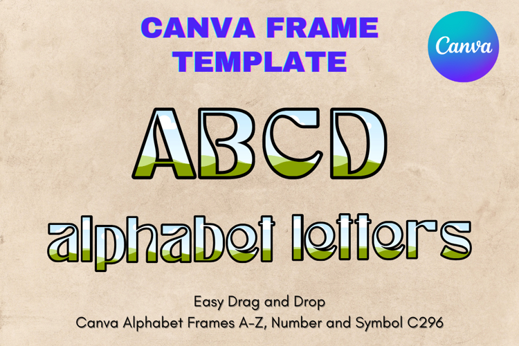 Canva Letters Frame Alphabet Template Font Add Photo_C296