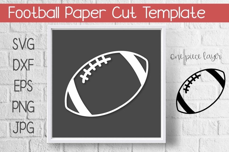 Football Paper Template Cut Design SVG example image 1