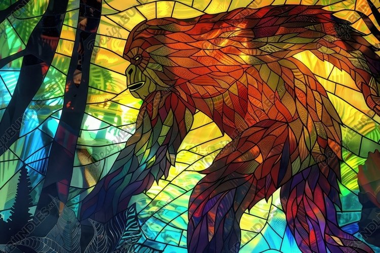 Araffe in Stained Glass Background Wallpaper