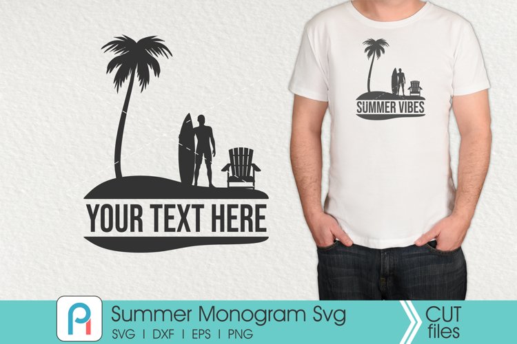 Summer Svg, Summer Svg, Summer Monogram Svg example image 1