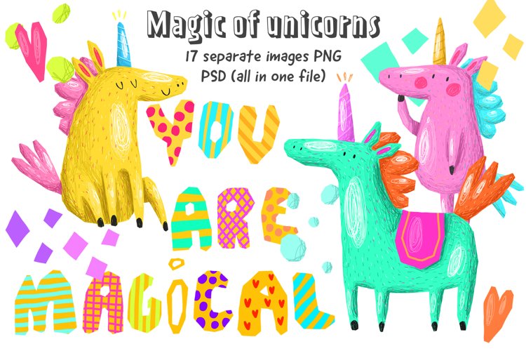 Set of unicorns example image 1