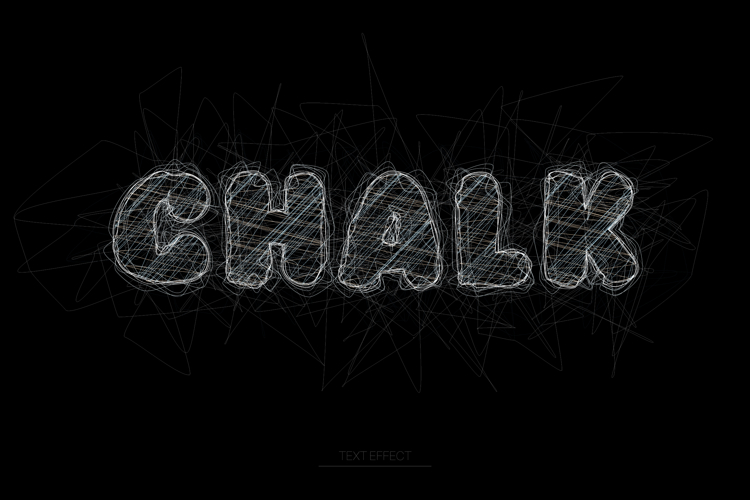 Chalk Line Art Style Text Effect Editable