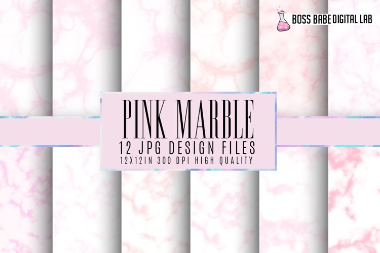 Pink Marble Digital Papers example image 1