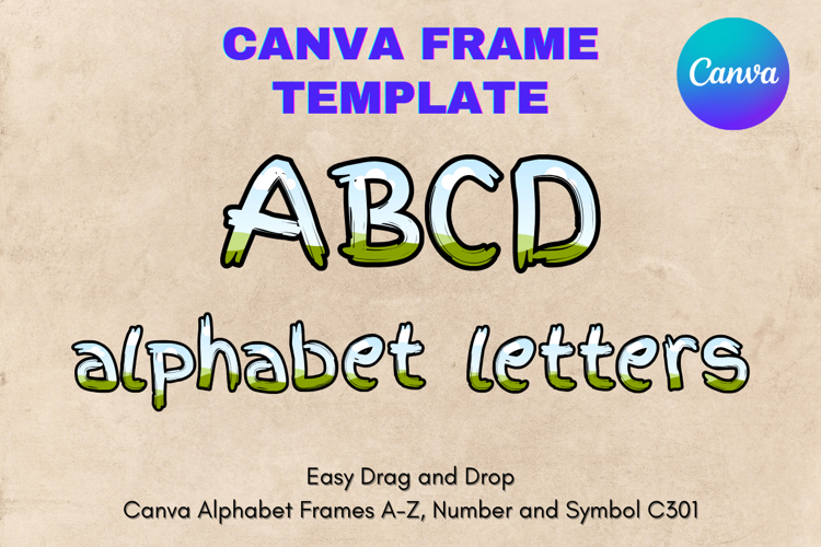 Canva Letters Frame Alphabet Template Font Add Photo_C306