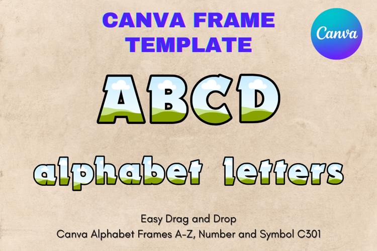 Canva Letters Frame Alphabet Template Font Add Photo_C308