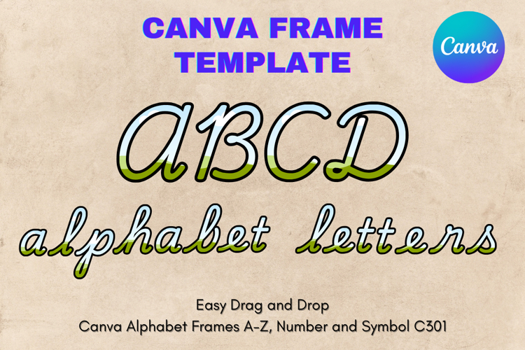 Canva Letters Frame Alphabet Template Font Add Photo_C310