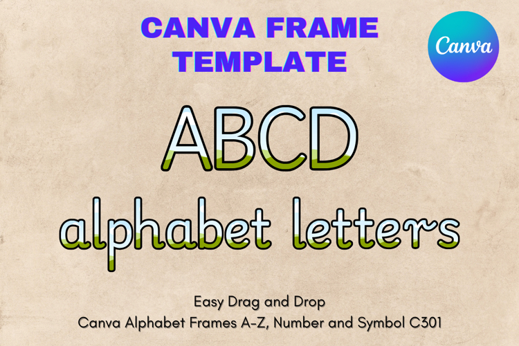 Canva Letters Frame Alphabet Template Font Add Photo_C311