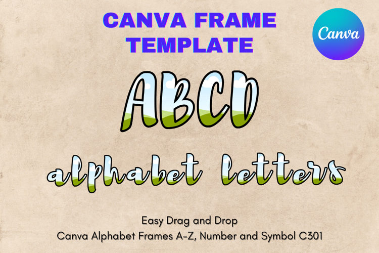 Canva Letters Frame Alphabet Template Font Add Photo_C315